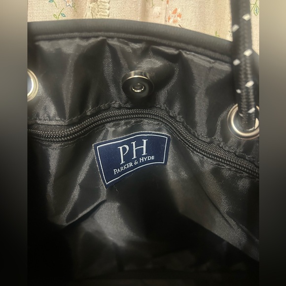 Parker & Hyde Silver Python and Grey Neoprene Stripe Tote - Picture 13 of 13